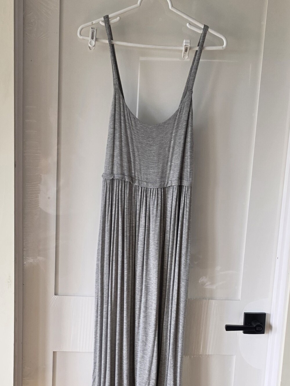 LOFT Heather Gray Spaghetti Strap Maxi Dress